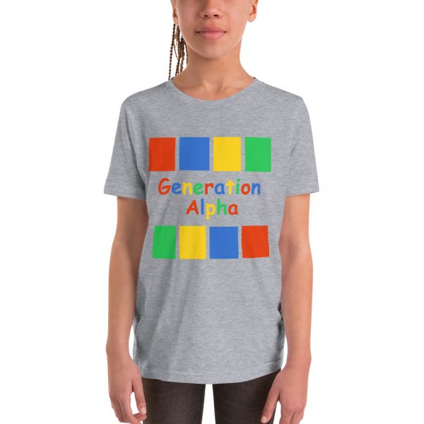 Generation Alpha Colored Blocks – Youth Short Sleeve T-Shirt - Gray